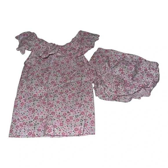 Adorable Baby Girls Summer Outfit Child of Mine Floral 2 piece set - Picture 2 of 5